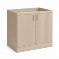 Meuble sous-vasque beige sable 80x45x60 cm avec portes cannelées