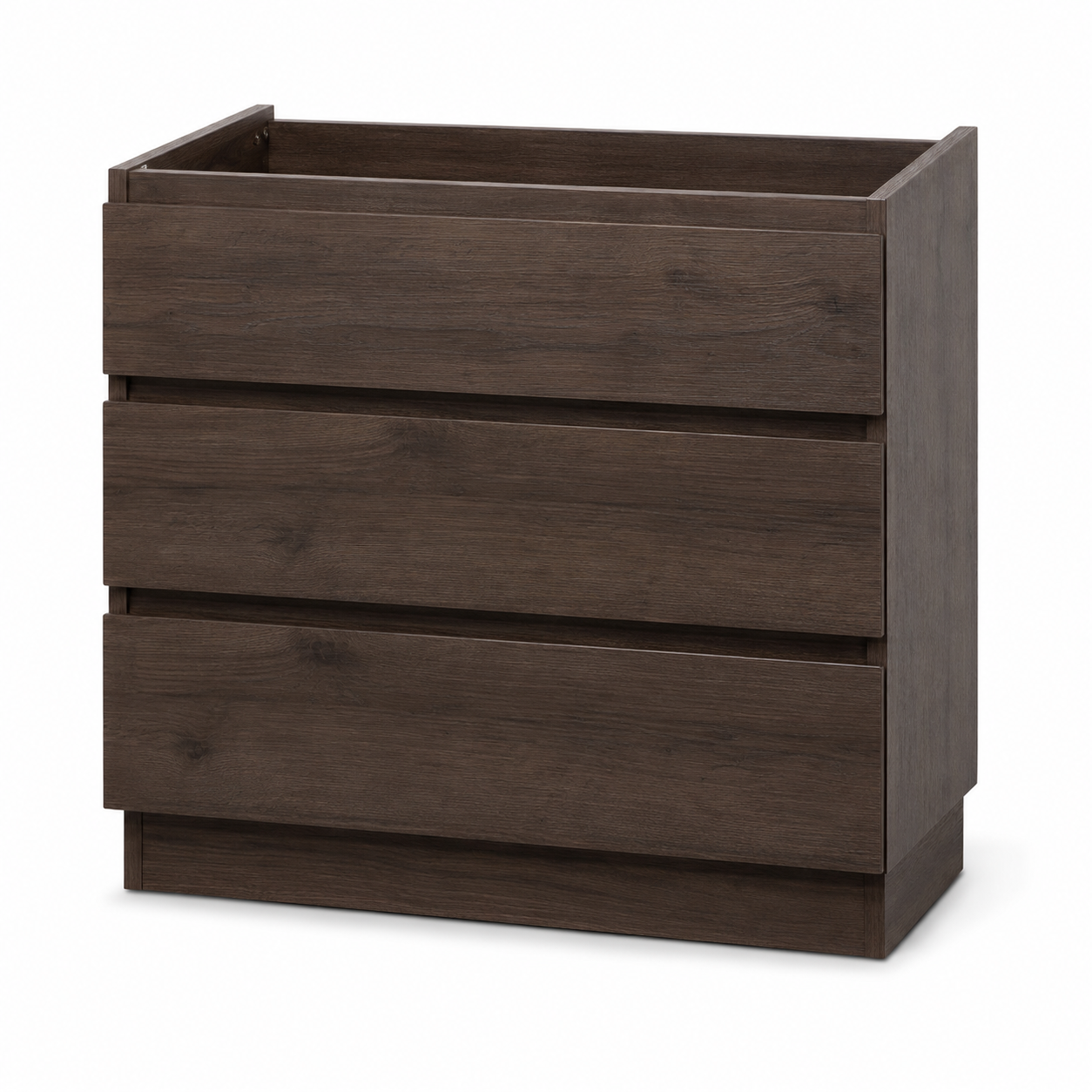 Meuble sous-vasque chêne fumé 100x47x55 cm à trois tiroirs