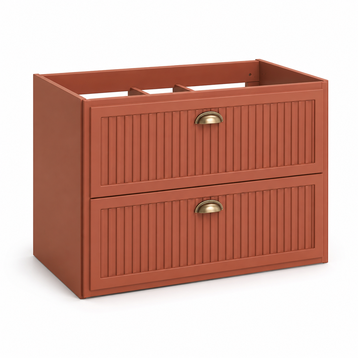 Meuble sous-vasque terracotta 80x45x55 cm à deux tiroirs