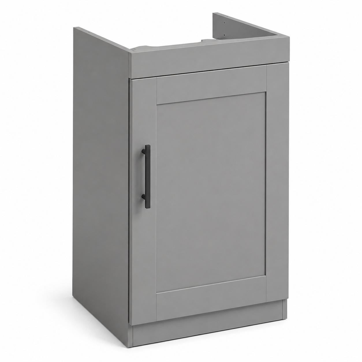 Meuble sous-vasque gris pierre 40x35x60 cm compact à une porte