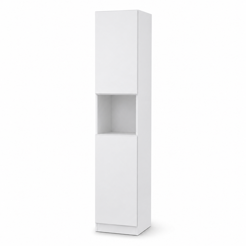 Colonne de salle de bains blanc mat 30x30x170 cm avec niche ouverte