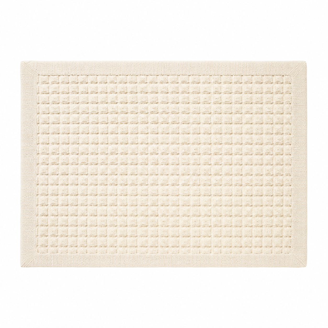 Tapis de bain coton écru 50x70 cm motif gaufré