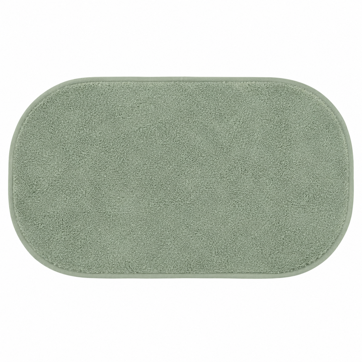 Tapis de bain vert sauge 45x75 cm contour arrondi