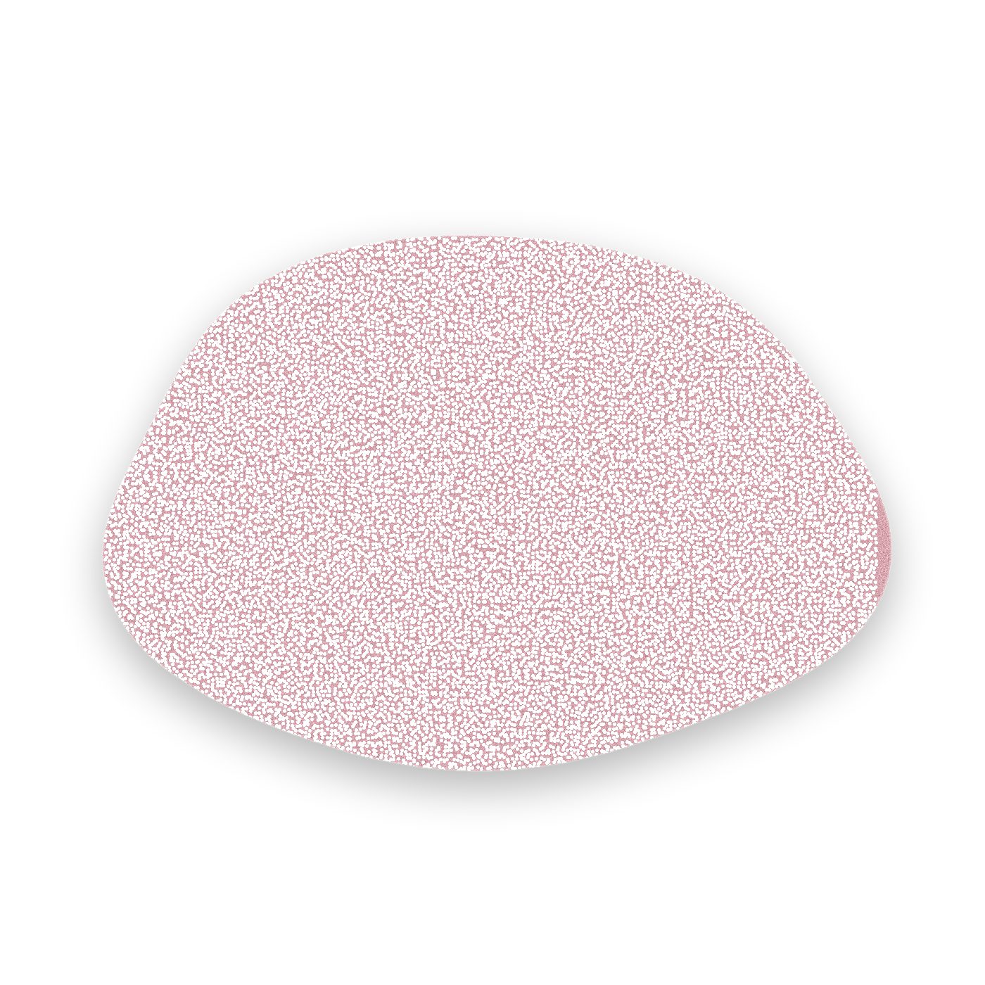 Tapis de bain rose poudré 45x65 cm forme galet