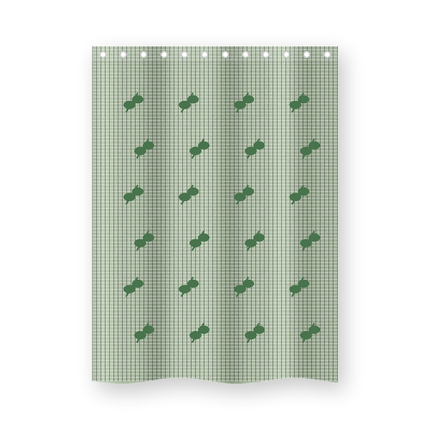 Rideau de douche vert sauge 180x200 cm motif feuilles