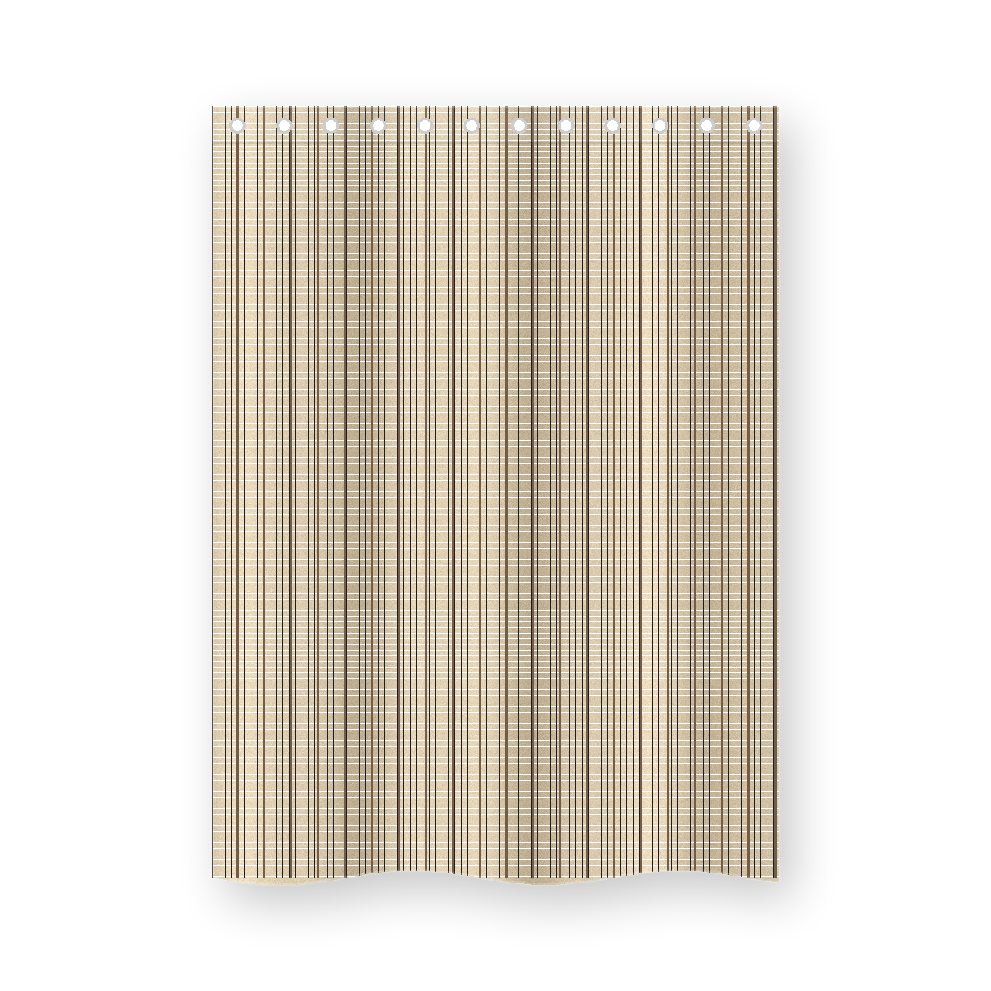 Rideau de douche beige sable 180x200 cm rayures fines