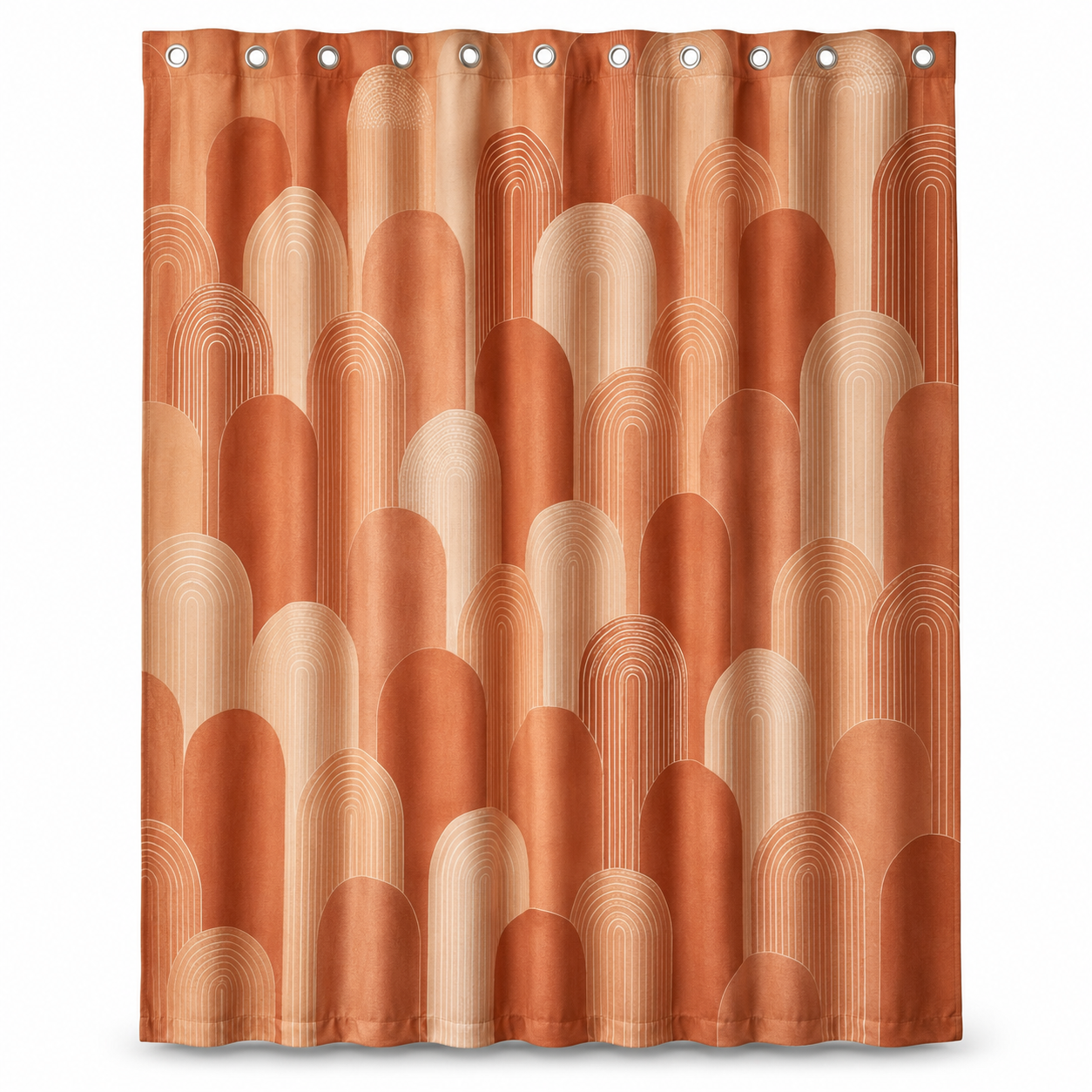 Rideau de douche terracotta 180x200 cm motif arches