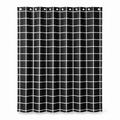 Rideau de douche blanc et noir 180x200 cm motif quadrillé