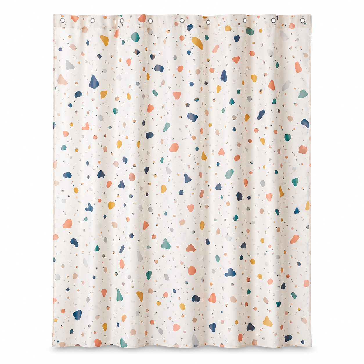 Rideau de douche multicolore 180x200 cm motif terrazzo